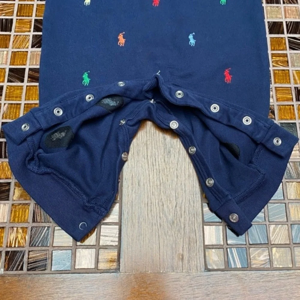 Ralph Lauren Navy  One Piece with Multicolor Polo Pony